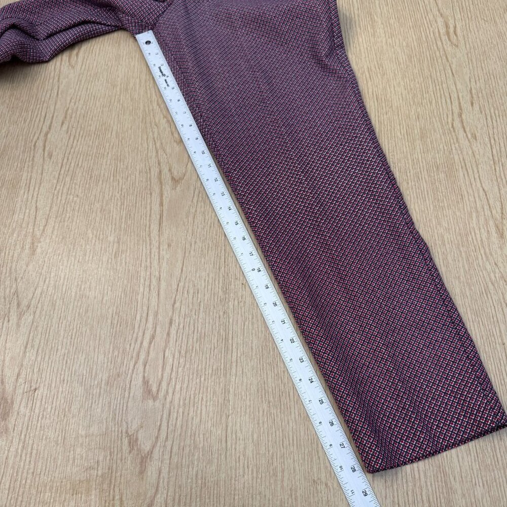 Talbots Heritage Diamond Geometric Print Straight-Leg Dress Pants 12 Red Blue - Picture 8 of 15